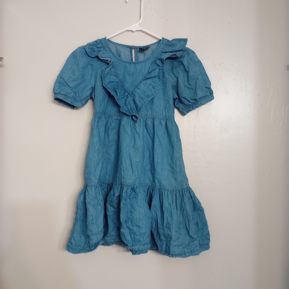 Zac Posen Kids Girls Tiered Denim Dress